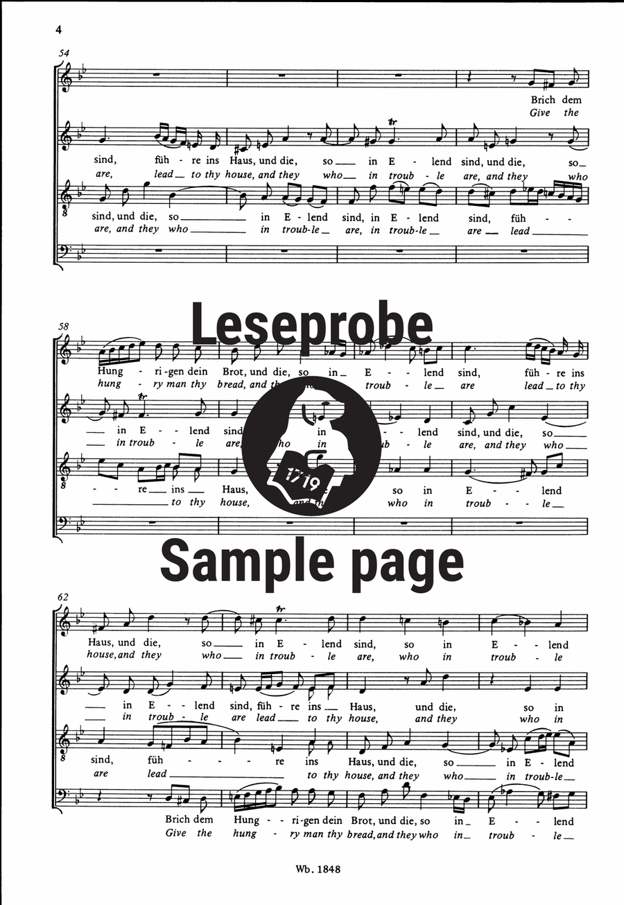 Cantata BWV 39 “Give the hungry man thy bread” 4-Part scores gallery preview page 5