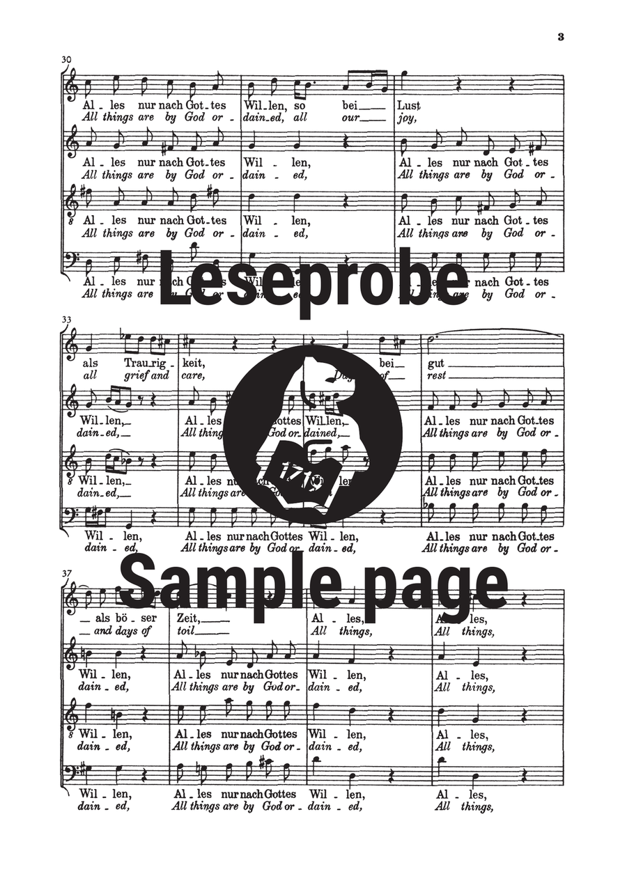 Cantata BWV 72 “All things are by God ordained” 4-Part scores gallery preview page 4