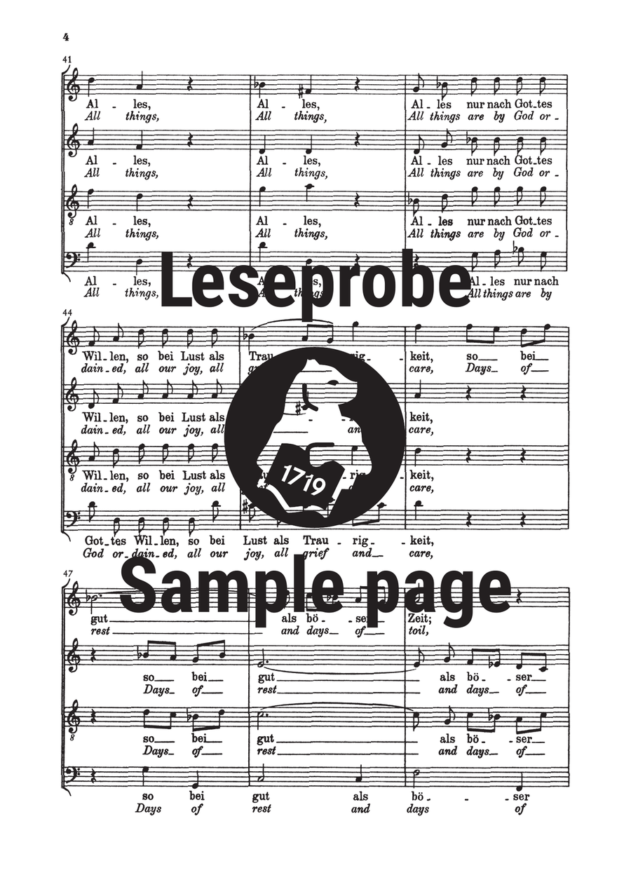 Cantata BWV 72 “All things are by God ordained” 4-Part scores gallery preview page 5