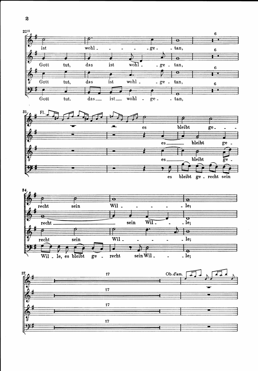 Cantata BWV 100 “Was Gott tut, das ist wohlgetan” 4-Part scores gallery preview page 3