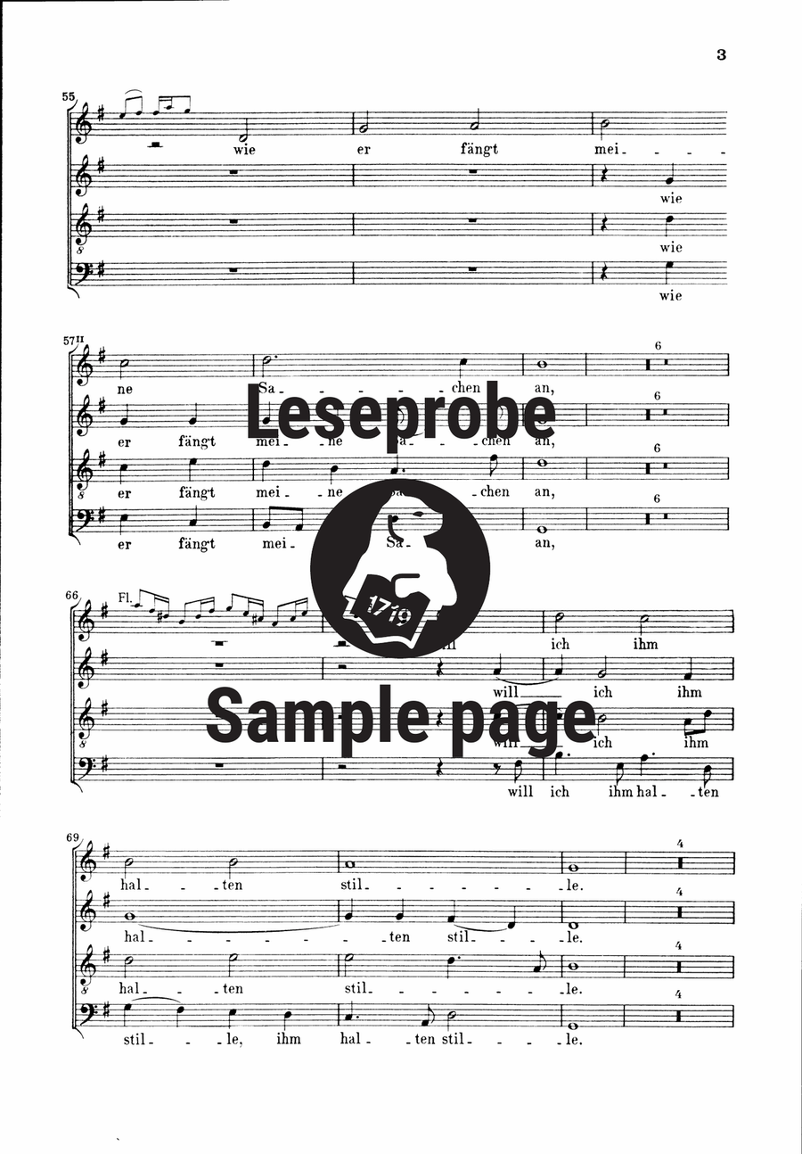 Cantata BWV 100 “Was Gott tut, das ist wohlgetan” 4-Part scores gallery preview page 4