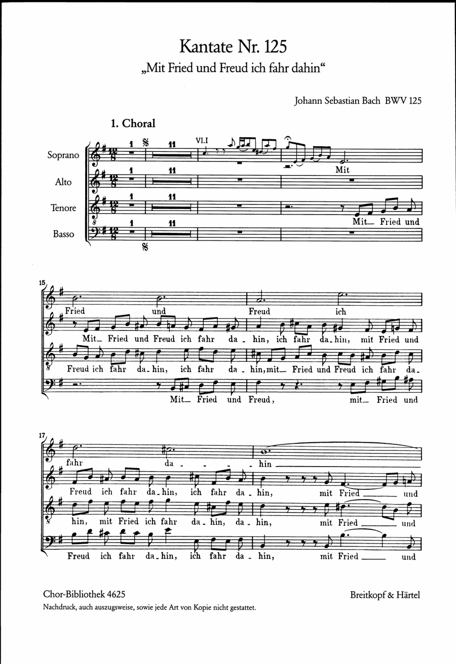 Cantata BWV 125 “Mit Fried und Freud ich fahr dahin” ATB scores gallery preview page 2