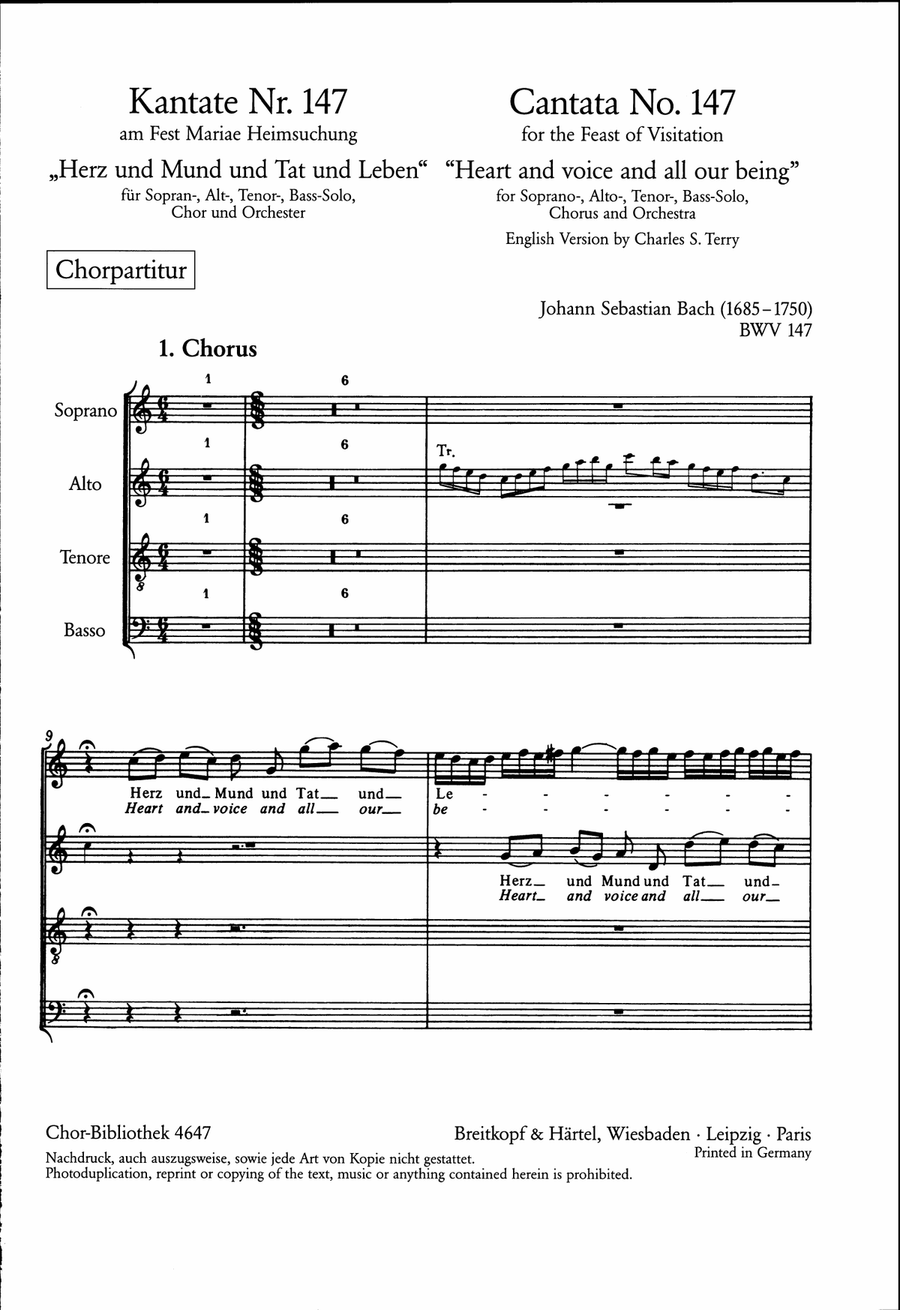 Cantata BWV 147 “Heart and voice and all our being” 4-Part scores gallery preview page 2