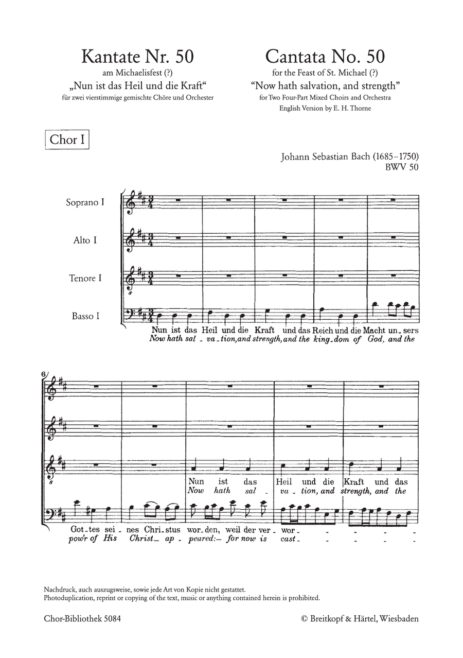 Cantata BWV 50 “Now hath Salvation, and Strength” 4-Part scores gallery preview page 2