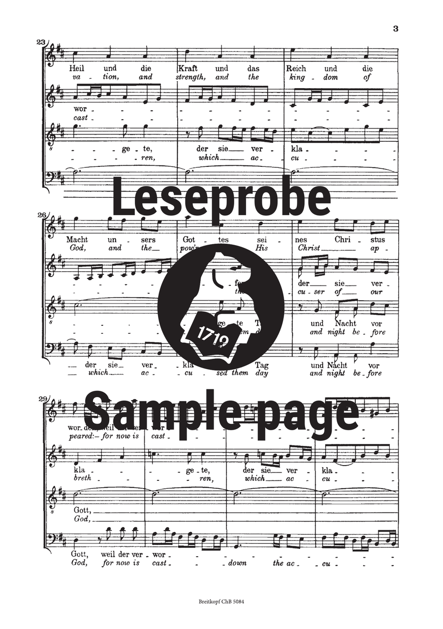 Cantata BWV 50 “Now hath Salvation, and Strength” 4-Part scores gallery preview page 4