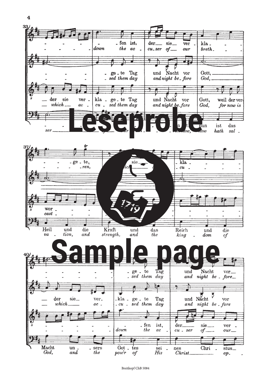 Cantata BWV 50 “Now hath Salvation, and Strength” 4-Part scores gallery preview page 5