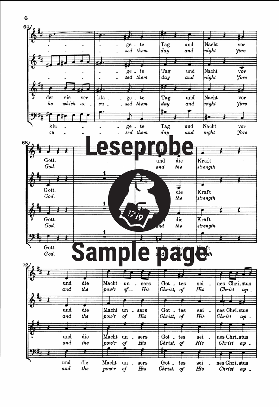 Cantata BWV 50 “Now hath Salvation, and Strength” 4-Part scores gallery preview page 5