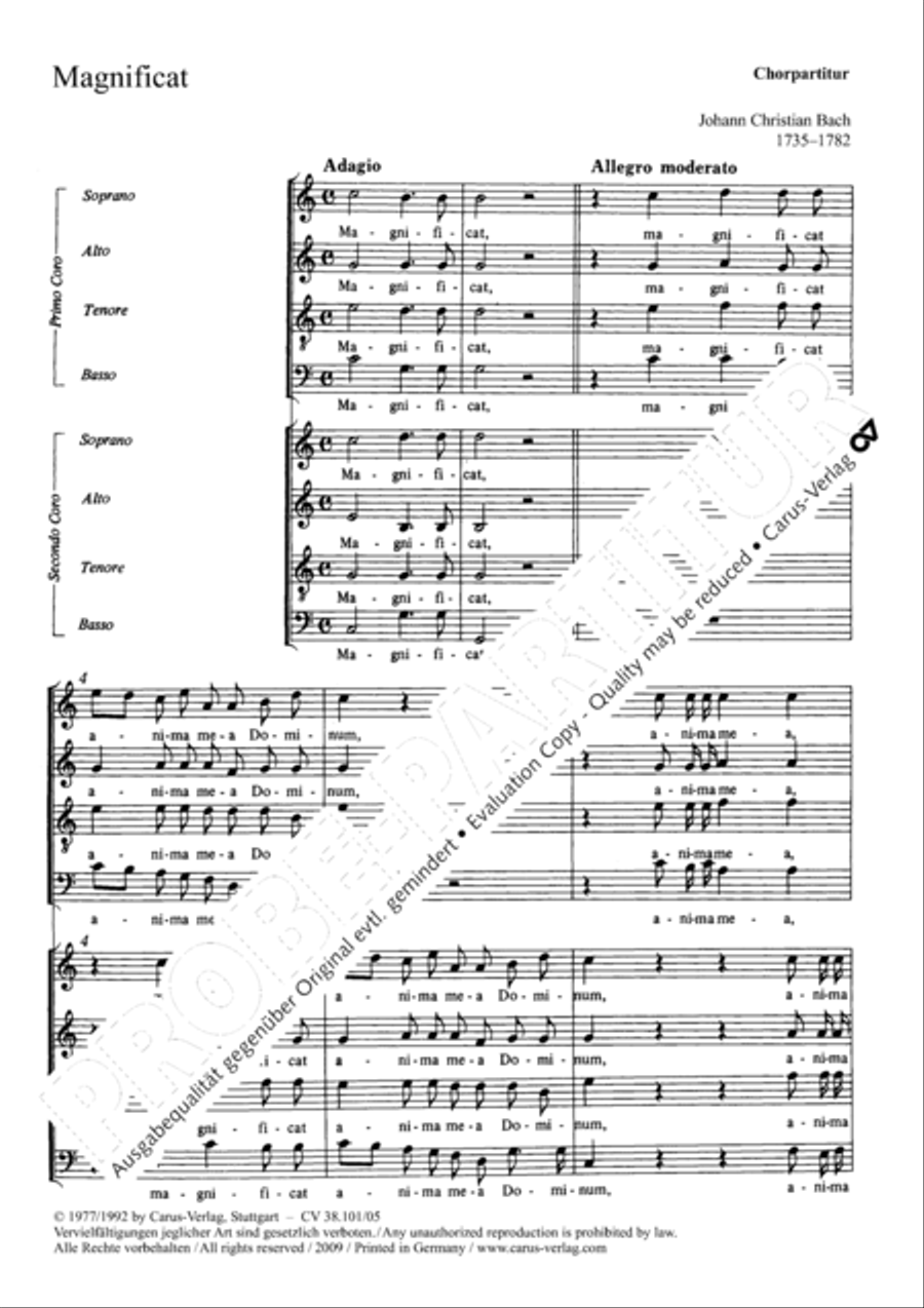 Magnificat in C major Magnificat in C major 4-Part scores gallery preview page 2