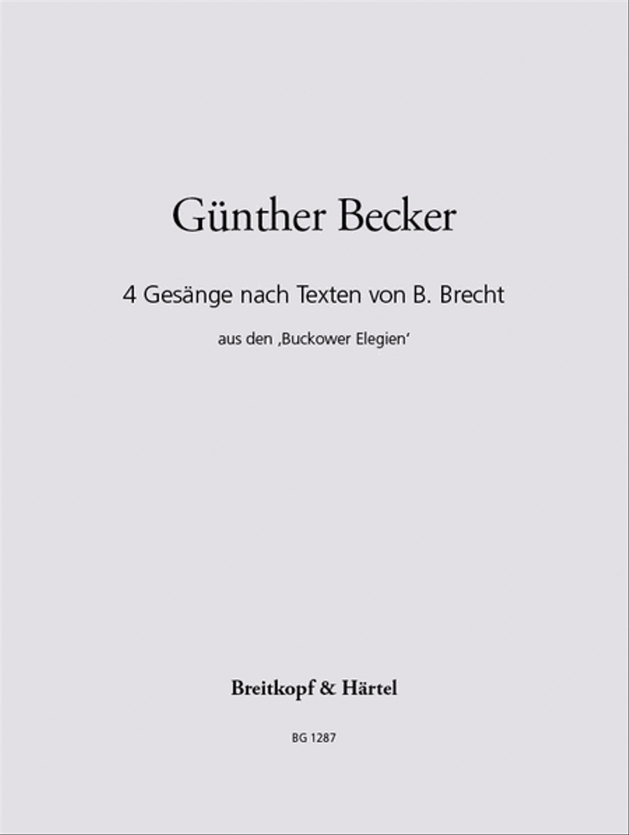 4 Gesaenge nach Texten von B. Brecht Voice Solo scores gallery preview page 1