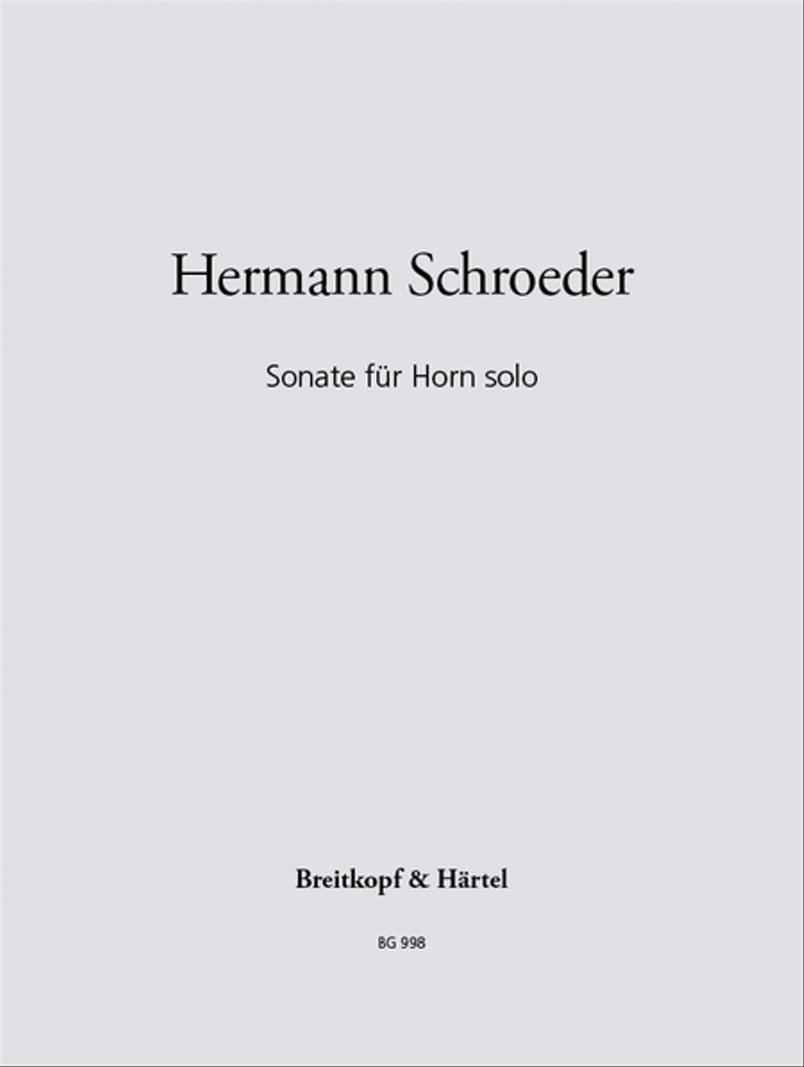 Sonata for Horn solo Horn Solo scores gallery preview page 1