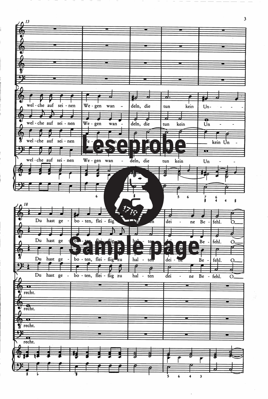 Der Schwanengesang. Des Königs und Propheten Davids 119. Psalm A Cappella scores gallery preview page 4