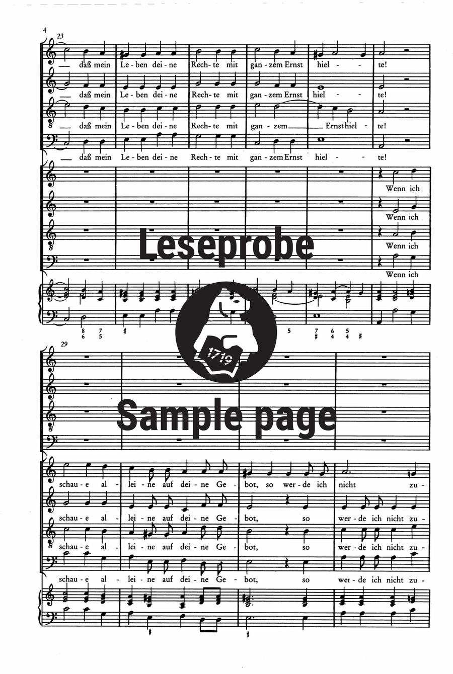 Der Schwanengesang. Des Königs und Propheten Davids 119. Psalm A Cappella scores gallery preview page 5