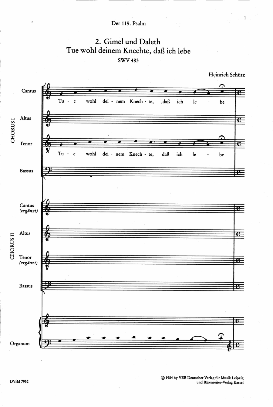 Der Schwanengesang. Des Königs und Propheten Davids 119. Psalm A Cappella scores gallery preview page 2