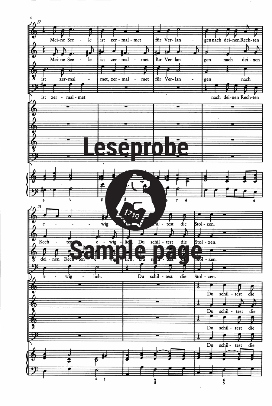 Der Schwanengesang. Des Königs und Propheten Davids 119. Psalm A Cappella scores gallery preview page 5