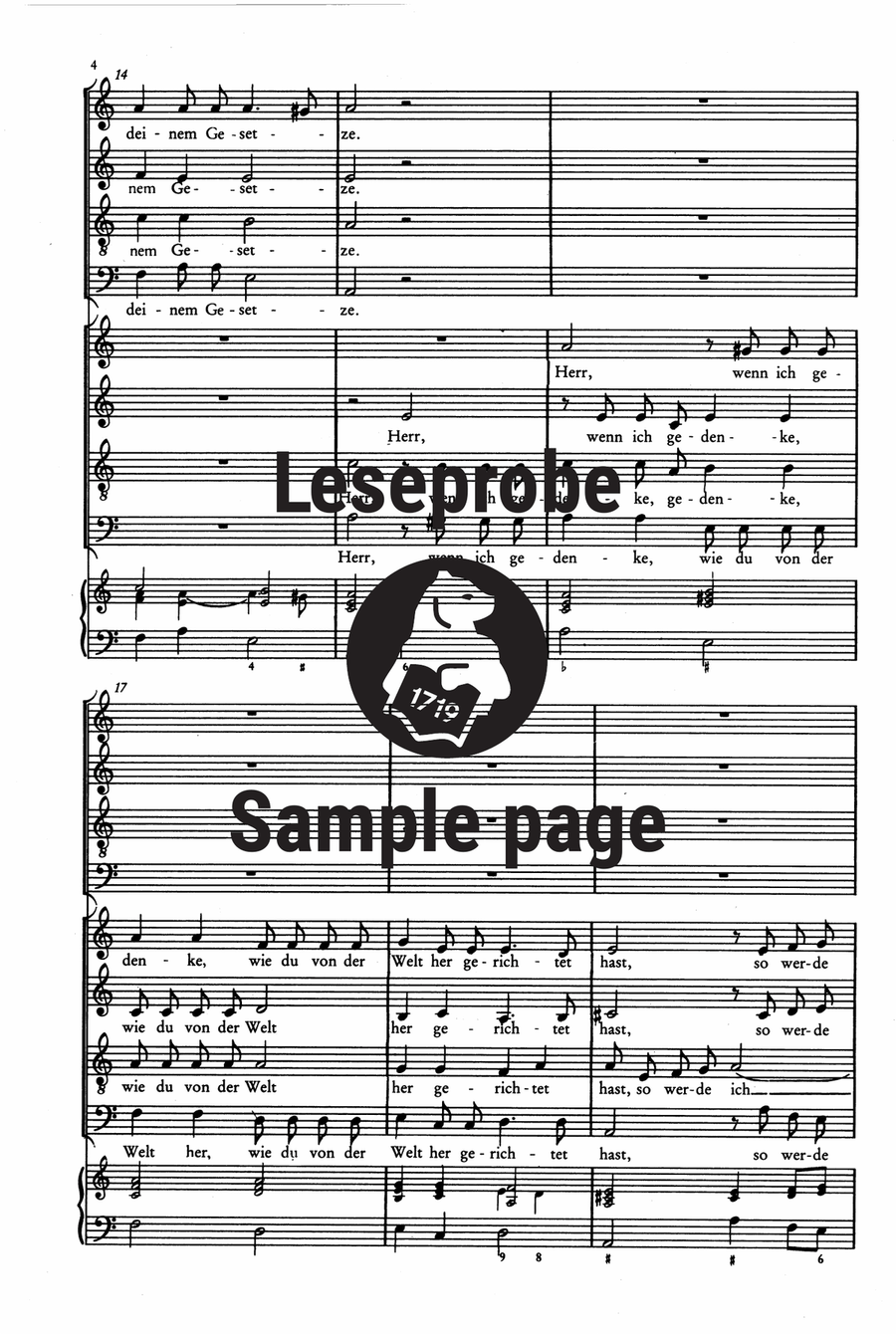 Der Schwanengesang. Des Königs und Propheten Davids 119. Psalm A Cappella scores gallery preview page 5