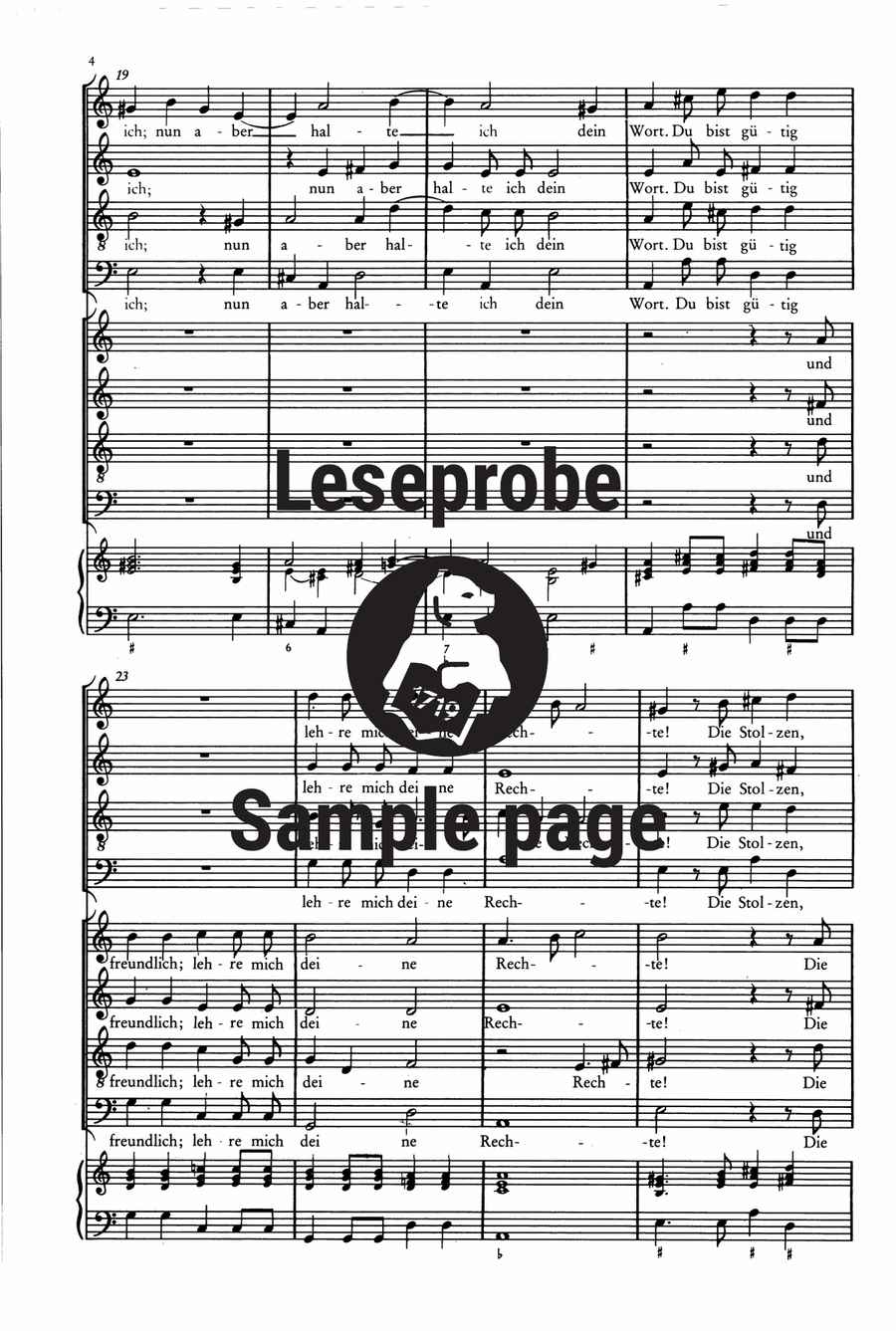 Der Schwanengesang. Des Königs und Propheten Davids 119. Psalm A Cappella scores gallery preview page 5