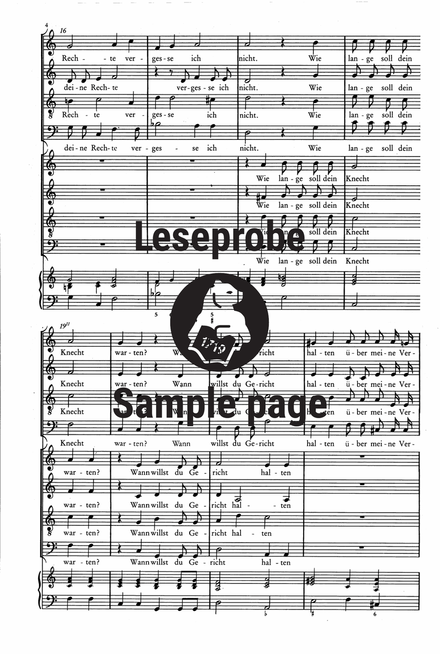 Der Schwanengesang. Des Königs und Propheten Davids 119. Psalm A Cappella scores gallery preview page 5