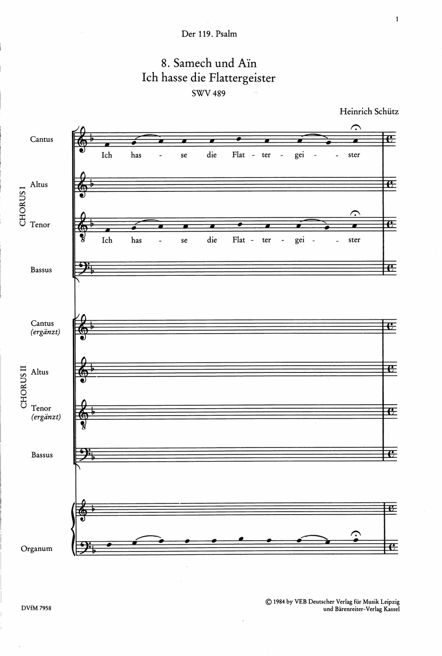 Der Schwanengesang. Des Königs und Propheten Davids 119. Psalm A Cappella scores gallery preview page 2