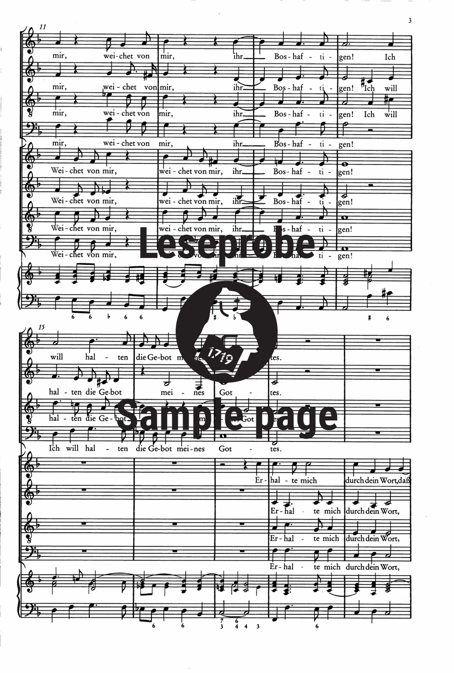 Der Schwanengesang. Des Königs und Propheten Davids 119. Psalm A Cappella scores gallery preview page 4