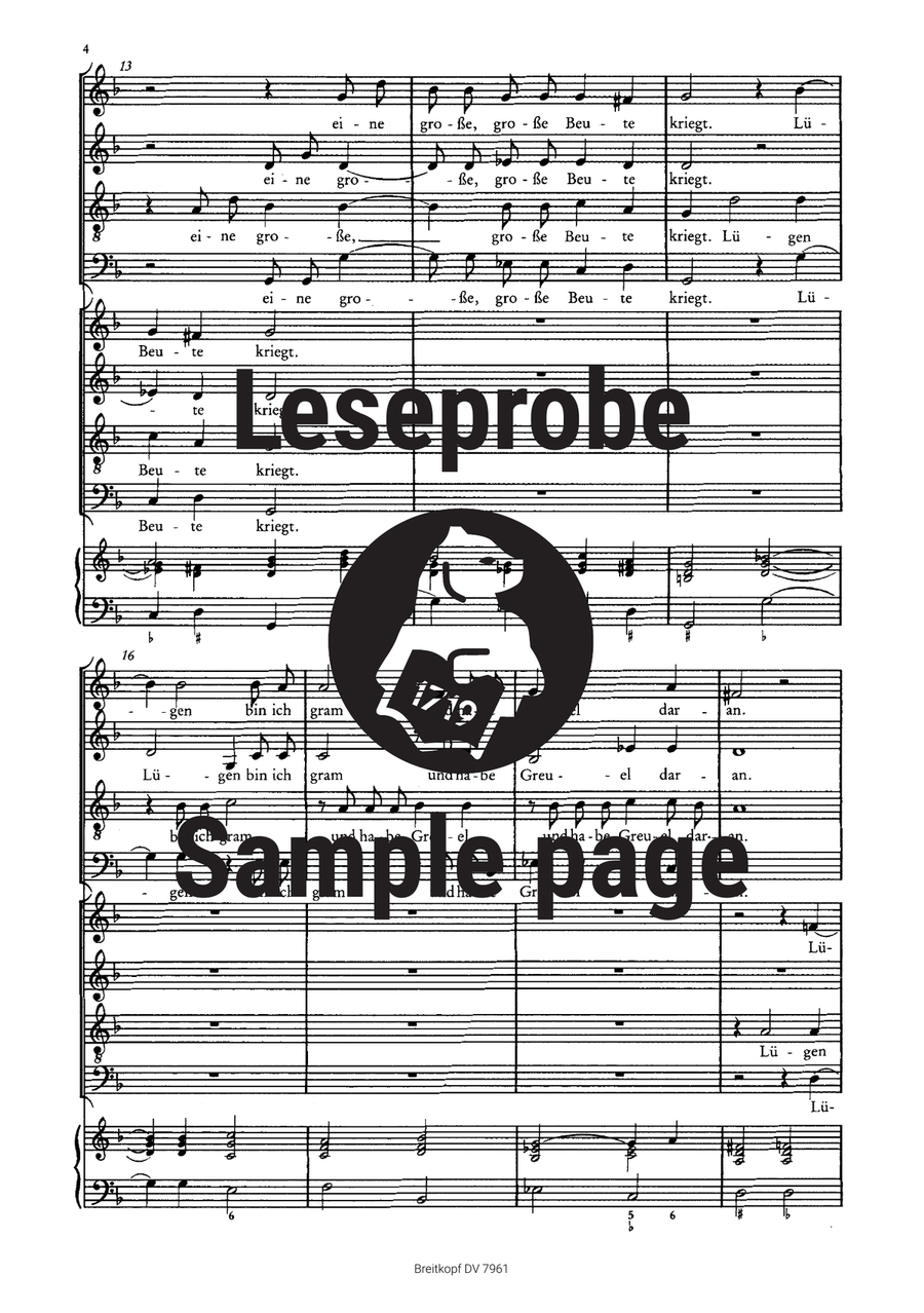 Der Schwanengesang. Des Königs und Propheten Davids 119. Psalm A Cappella scores gallery preview page 5