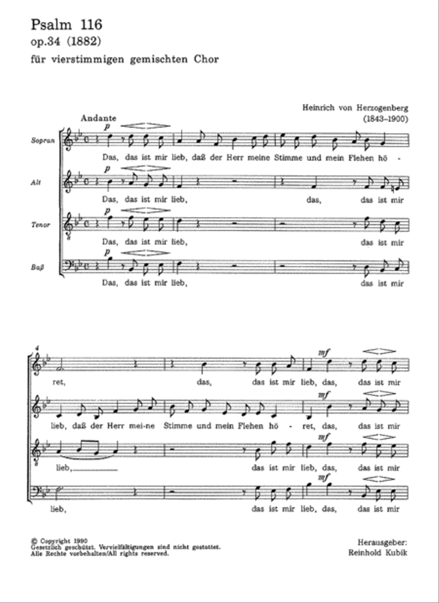 Psalm 116 Psalm 116 4-Part scores gallery preview page 1