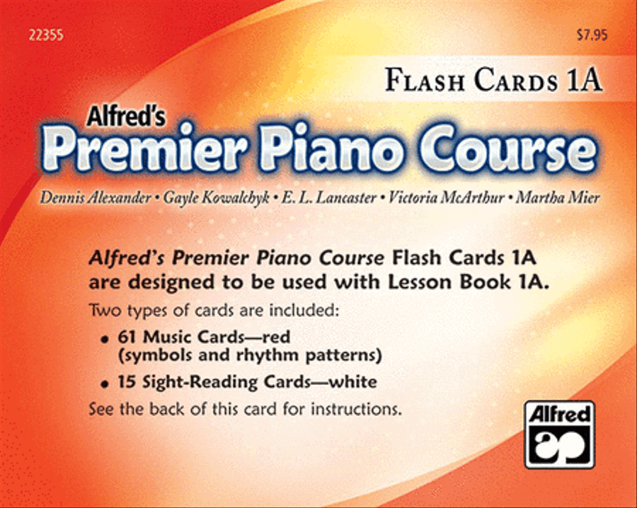 Alfred's Premier Piano Course: Flash Cards Level 1A Piano Method scores gallery preview page 1