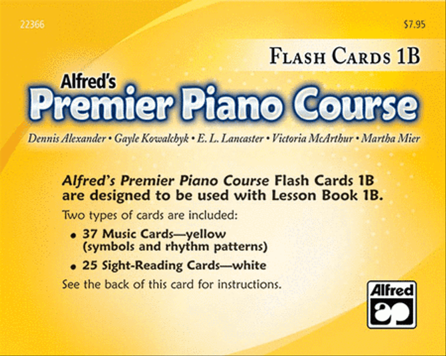 Alfred's Premier Piano Course: Flash Cards Level 1B Piano Method scores gallery preview page 1
