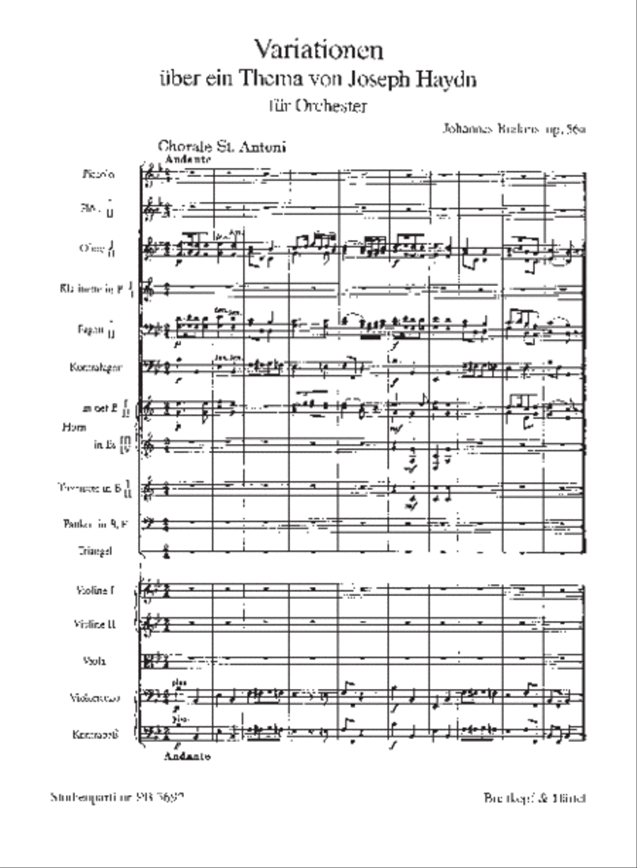 Variations on a Theme by Joseph Haydn in Bb major Op. 56a Orchestra scores gallery preview page 2