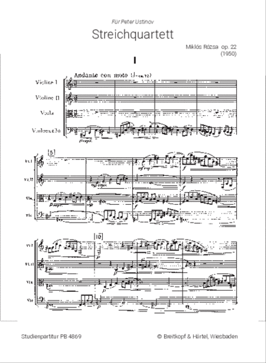 String Quartet No. 1 Op. 22 String Quartet scores gallery preview page 2