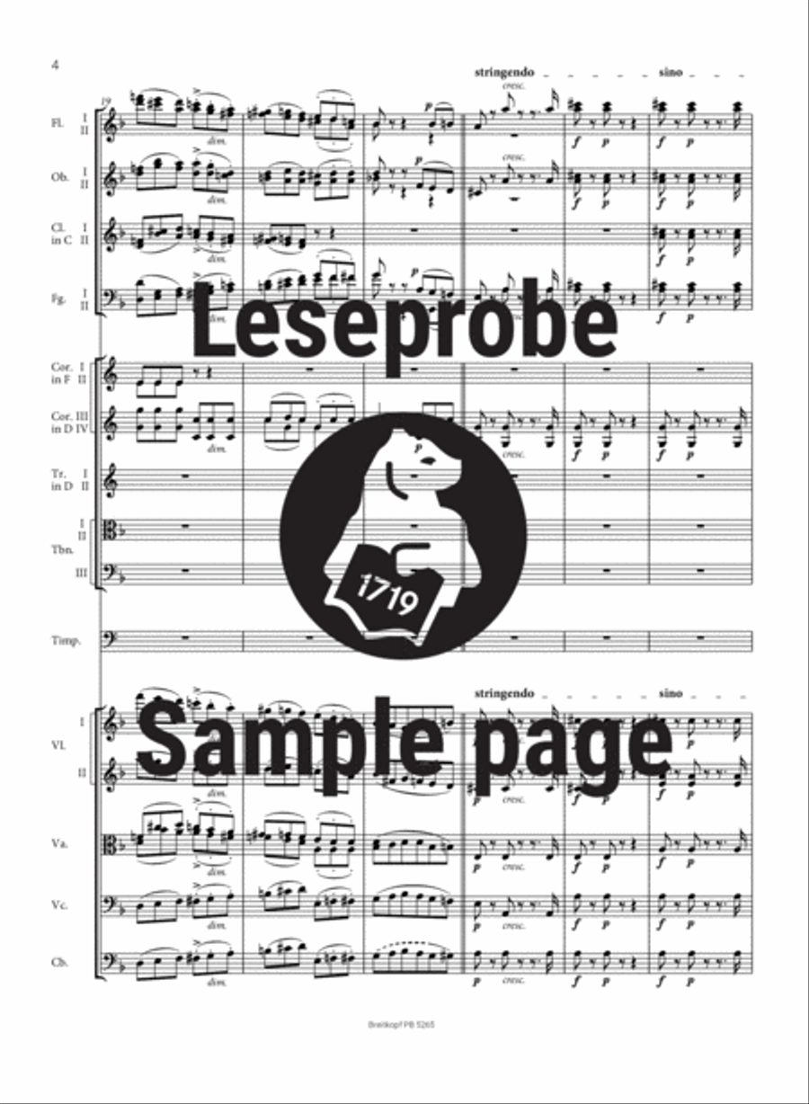 Symphony No. 4 in D minor Op. 120 Study Score scores gallery preview page 5