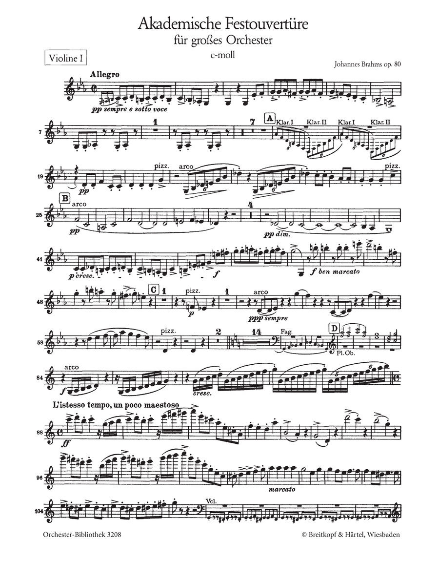 Academic Festival Overture in C minor Op. 80 Orchestra scores gallery preview page 2