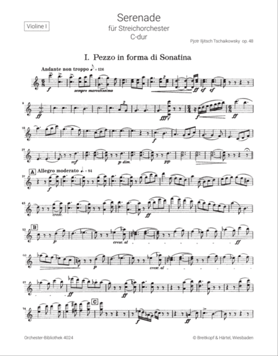 Serenade in C major Op. 48 Orchestra scores gallery preview page 2