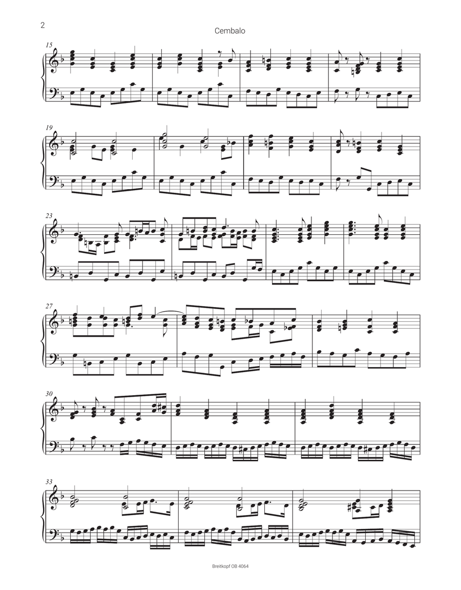 Brandenburg Concerto No. 2 in F major BWV 1047 Orchestra scores gallery preview page 3