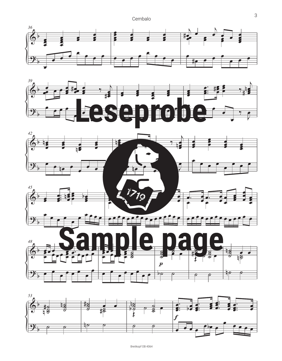 Brandenburg Concerto No. 2 in F major BWV 1047 Orchestra scores gallery preview page 4