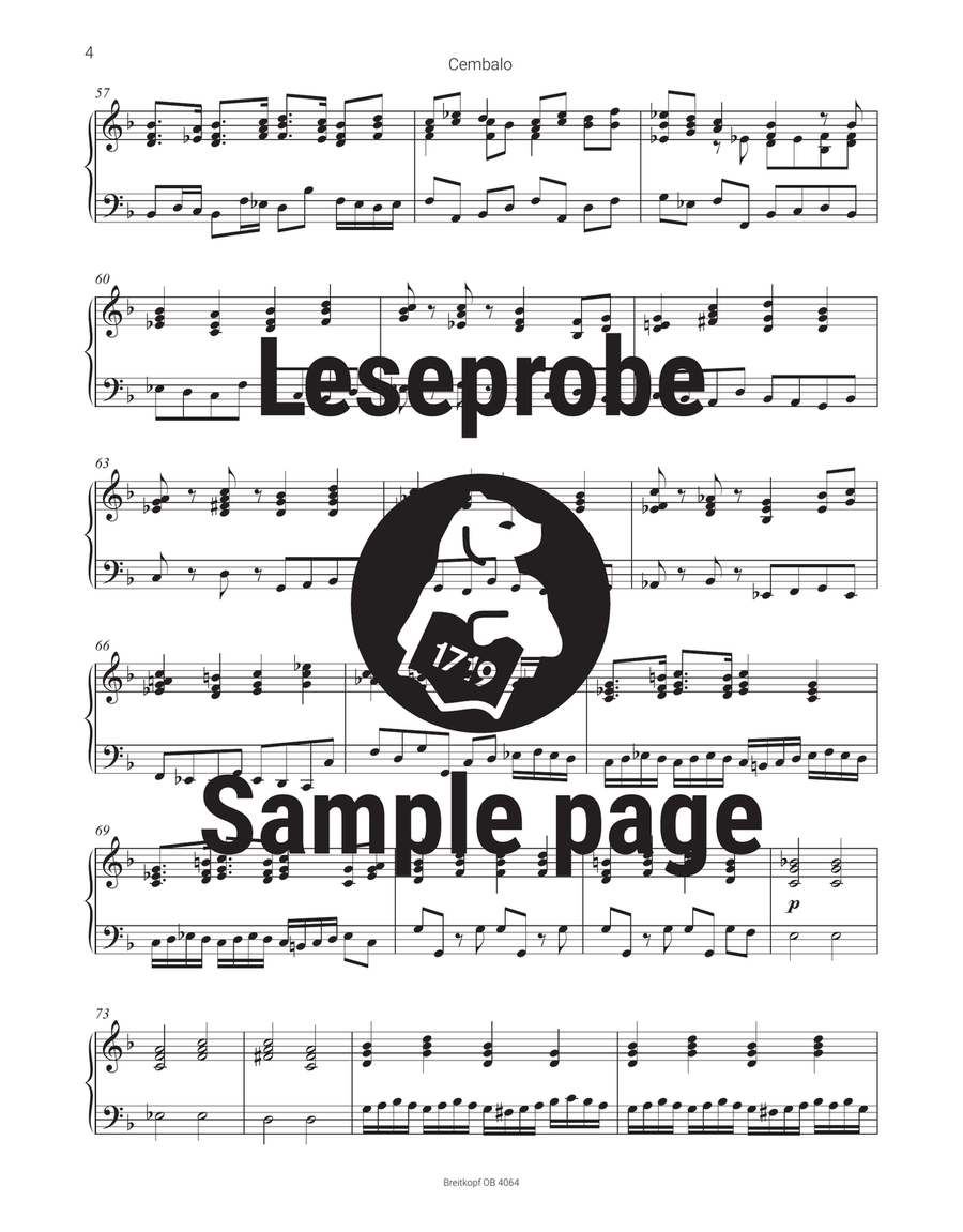 Brandenburg Concerto No. 2 in F major BWV 1047 Orchestra scores gallery preview page 5