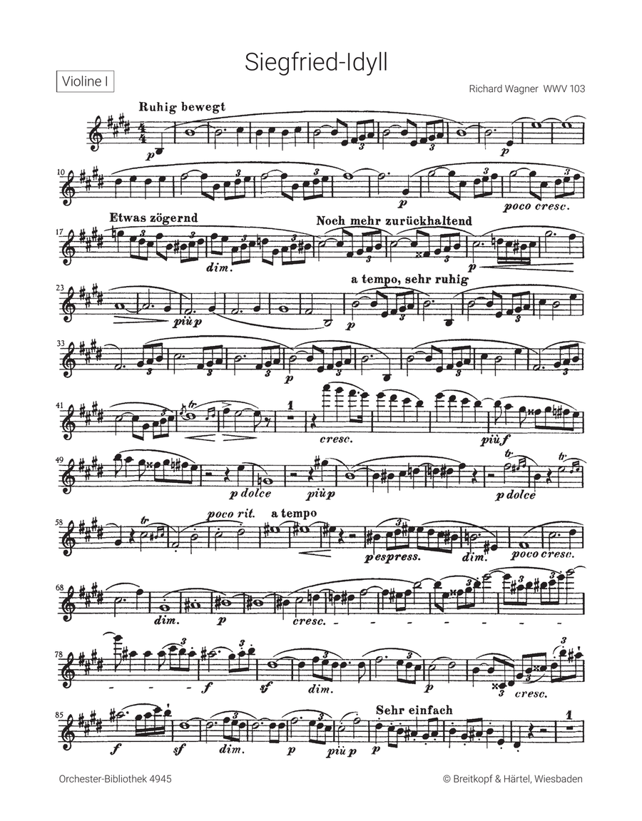 Siegfried Idyll WWV 103 Siegfried Idyll WWV 103 Orchestra scores gallery preview page 2