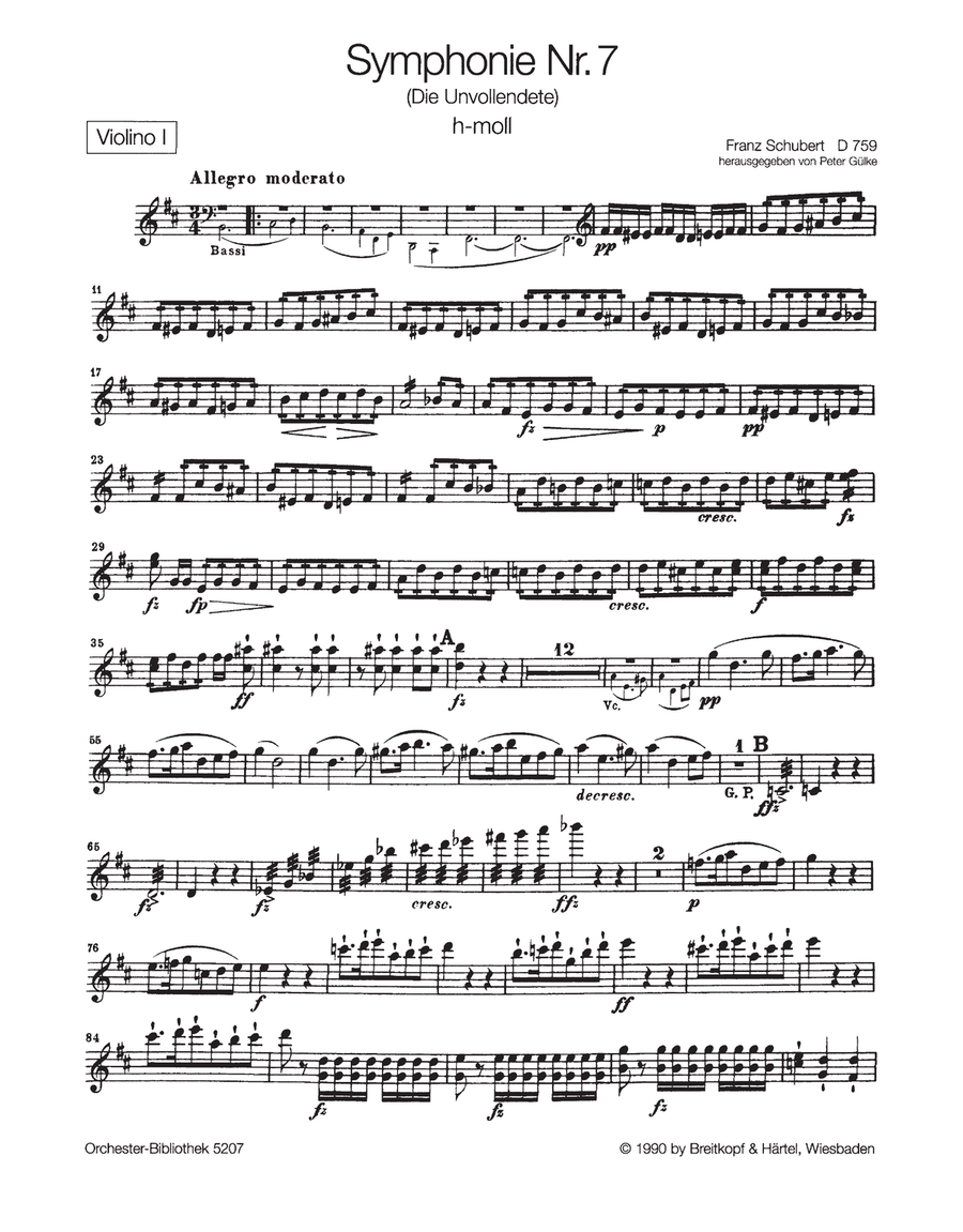 Symphony No. 7 in B minor D 759 Orchestra scores gallery preview page 2