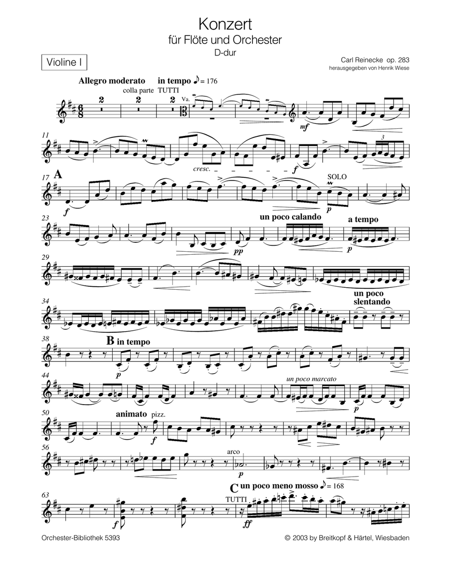 Flute Concerto in D major Op. 283 Orchestra scores gallery preview page 2