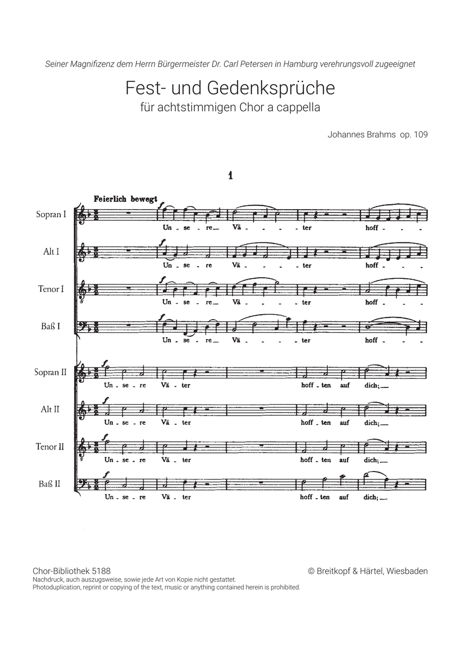 Fest- und Gedenksprueche Op. 109 A Cappella scores gallery preview page 2
