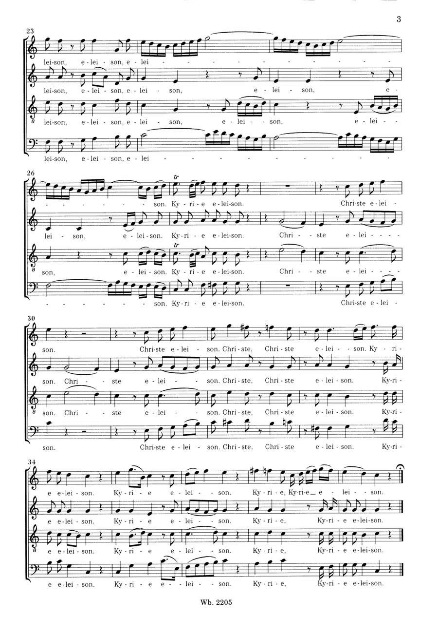Missa brevis et solemnis in C K. 220 (196b) 4-Part scores gallery preview page 3