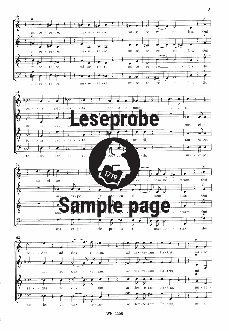 Missa brevis et solemnis in C K. 220 (196b) 4-Part scores gallery preview page 5