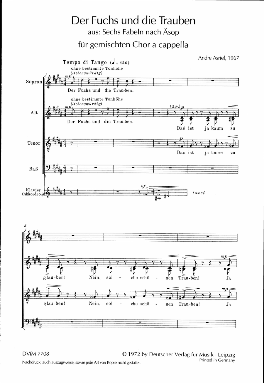 Der Fuchs und die Trauben A Cappella scores gallery preview page 2