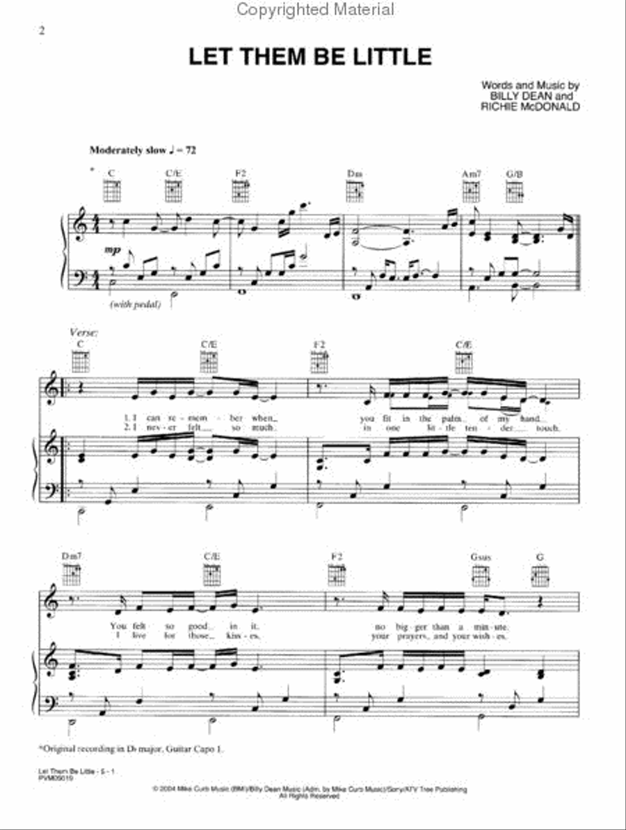 Let Them Be Little Piano, Vocal, Guitar scores gallery preview page 2