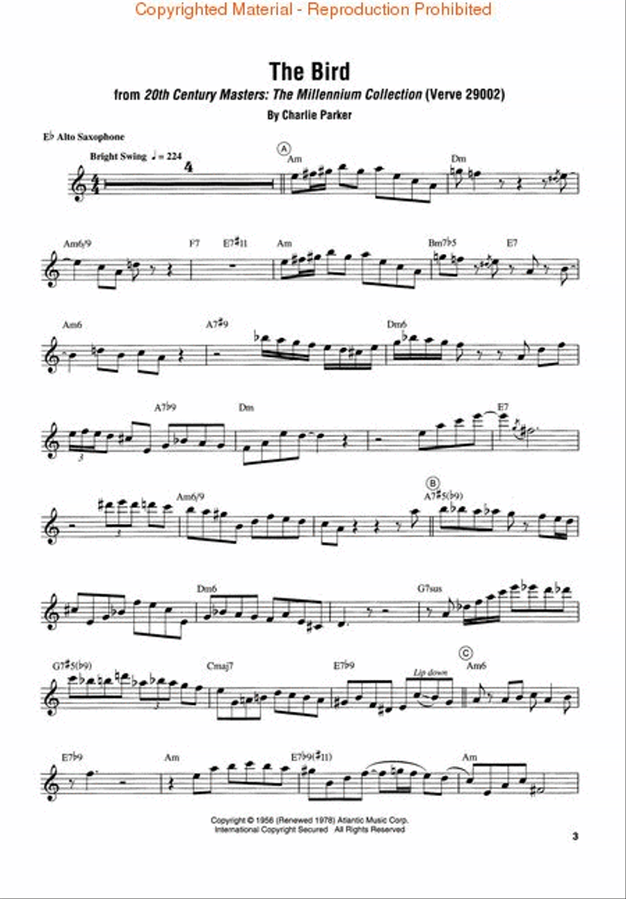 Charlie Parker Collection Alto Saxophone scores gallery preview page 2