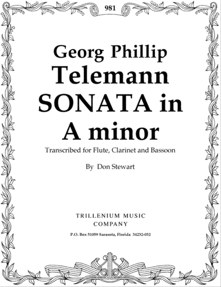 Trio-Sonata in A minor Bassoon scores gallery preview page 1