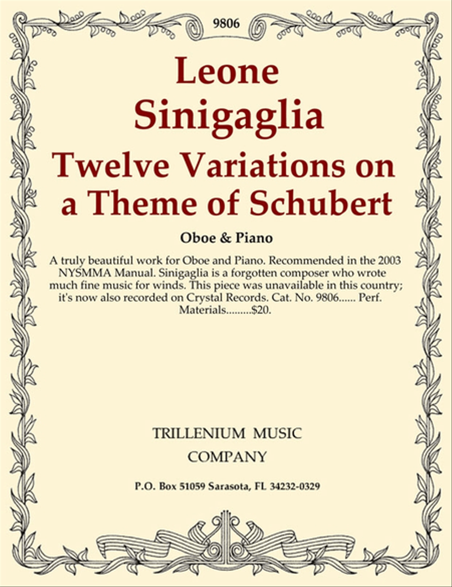 Twelve Variations on a Theme of Schubert Oboe Solo scores gallery preview page 1