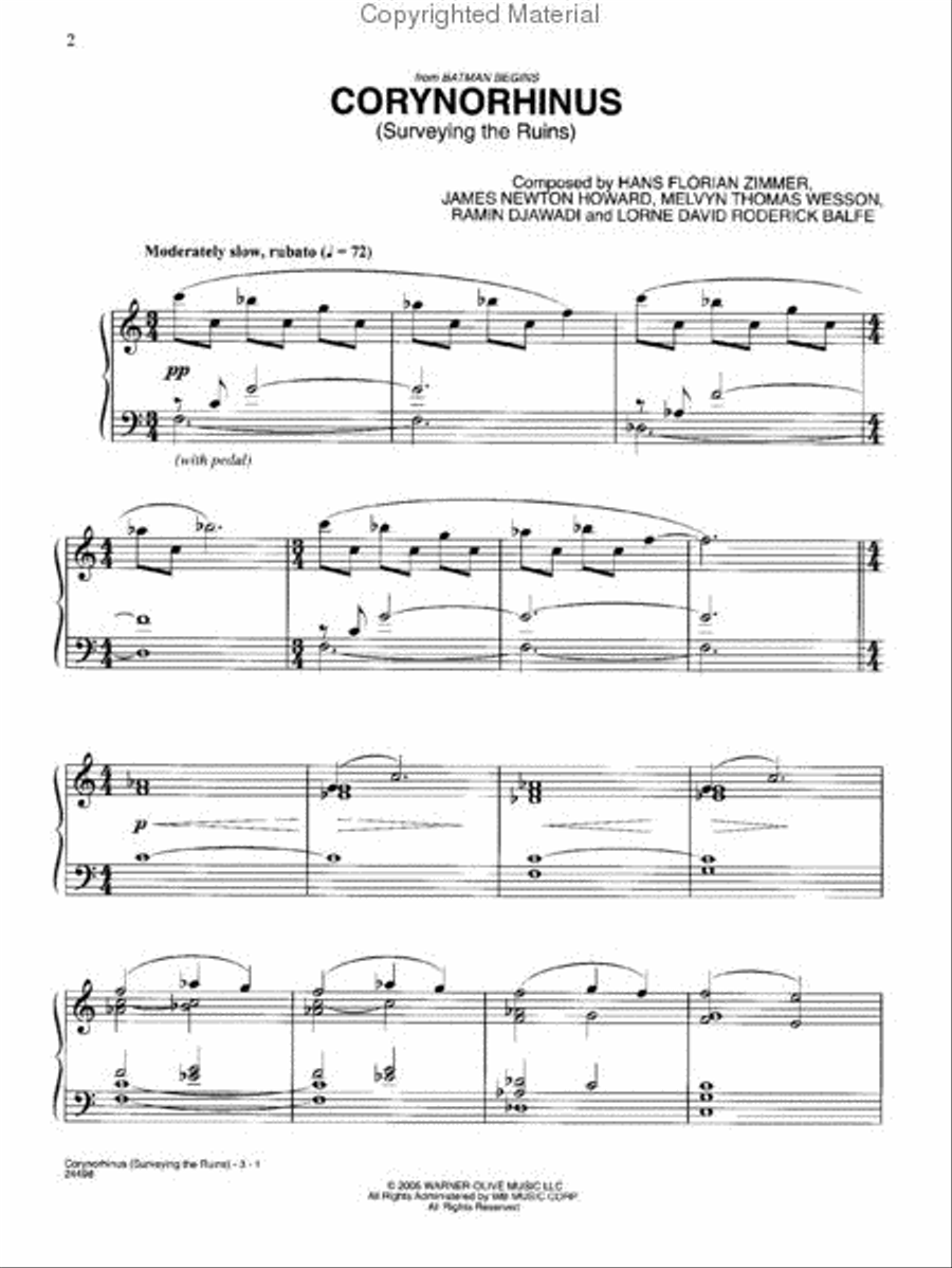 Corynorhinus (Surveying the Ruins) - from Batman Begins Small Ensemble scores gallery preview page 2