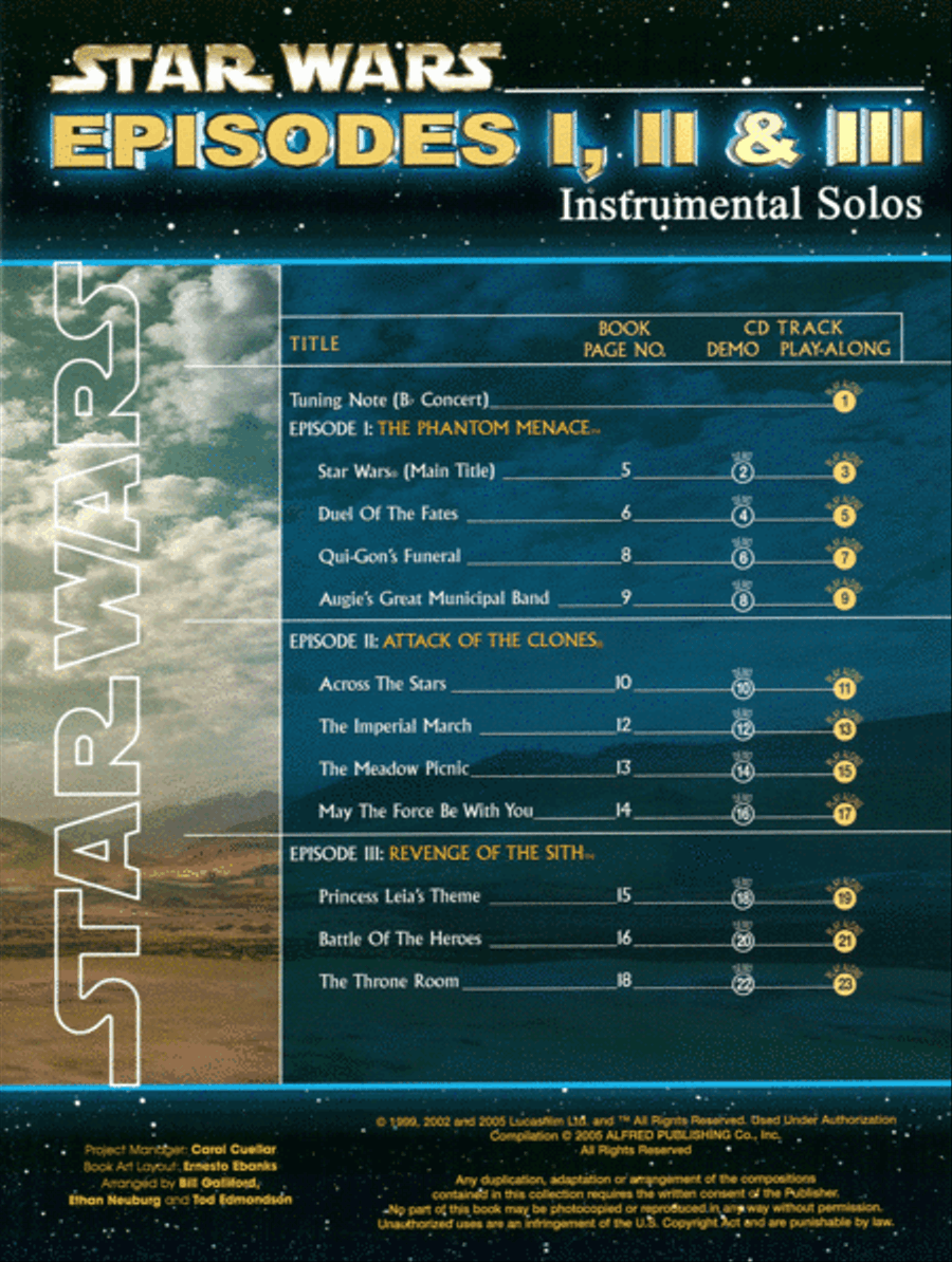 Star Wars - Episodes I, II & III (Trumpet) Trumpet Solo scores gallery preview page 2