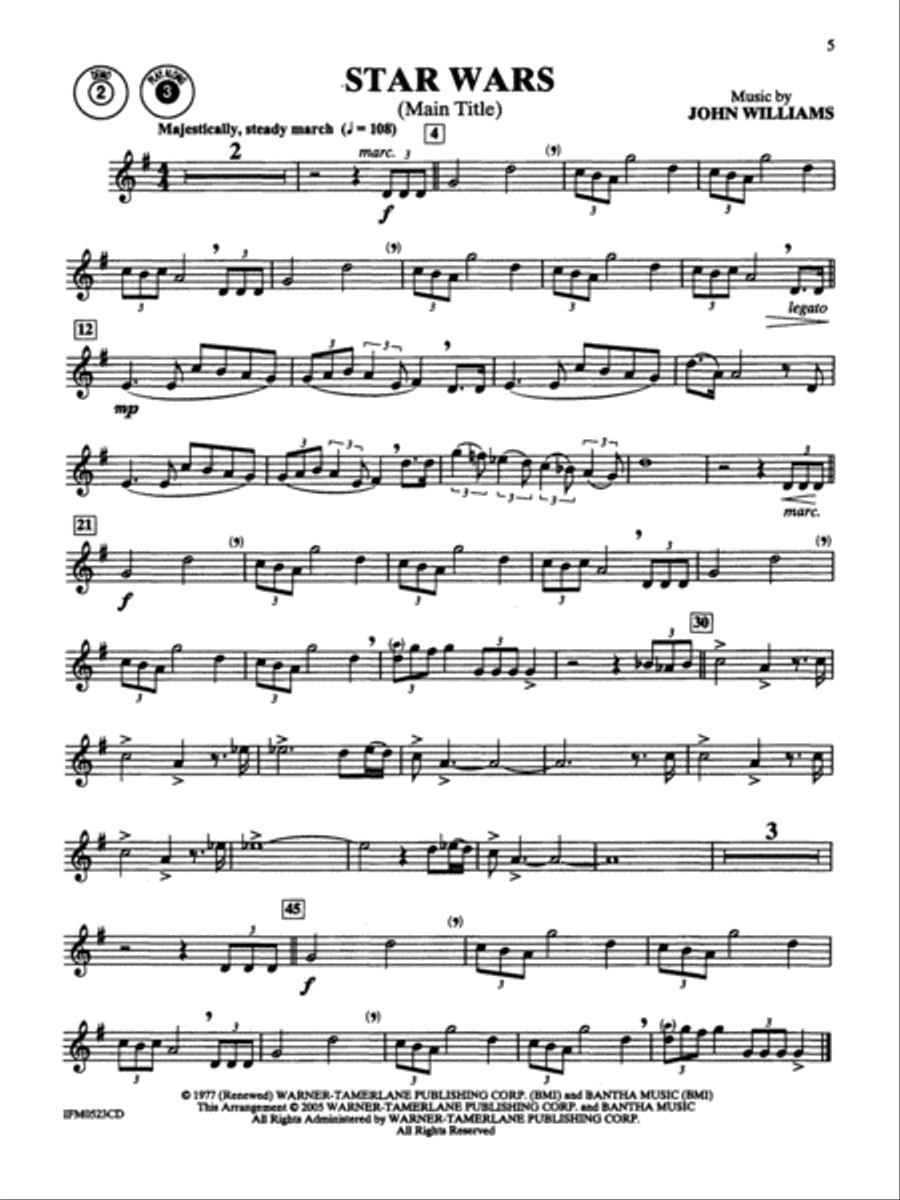 Star Wars - Episodes I, II & III (Trumpet) Trumpet Solo scores gallery preview page 3