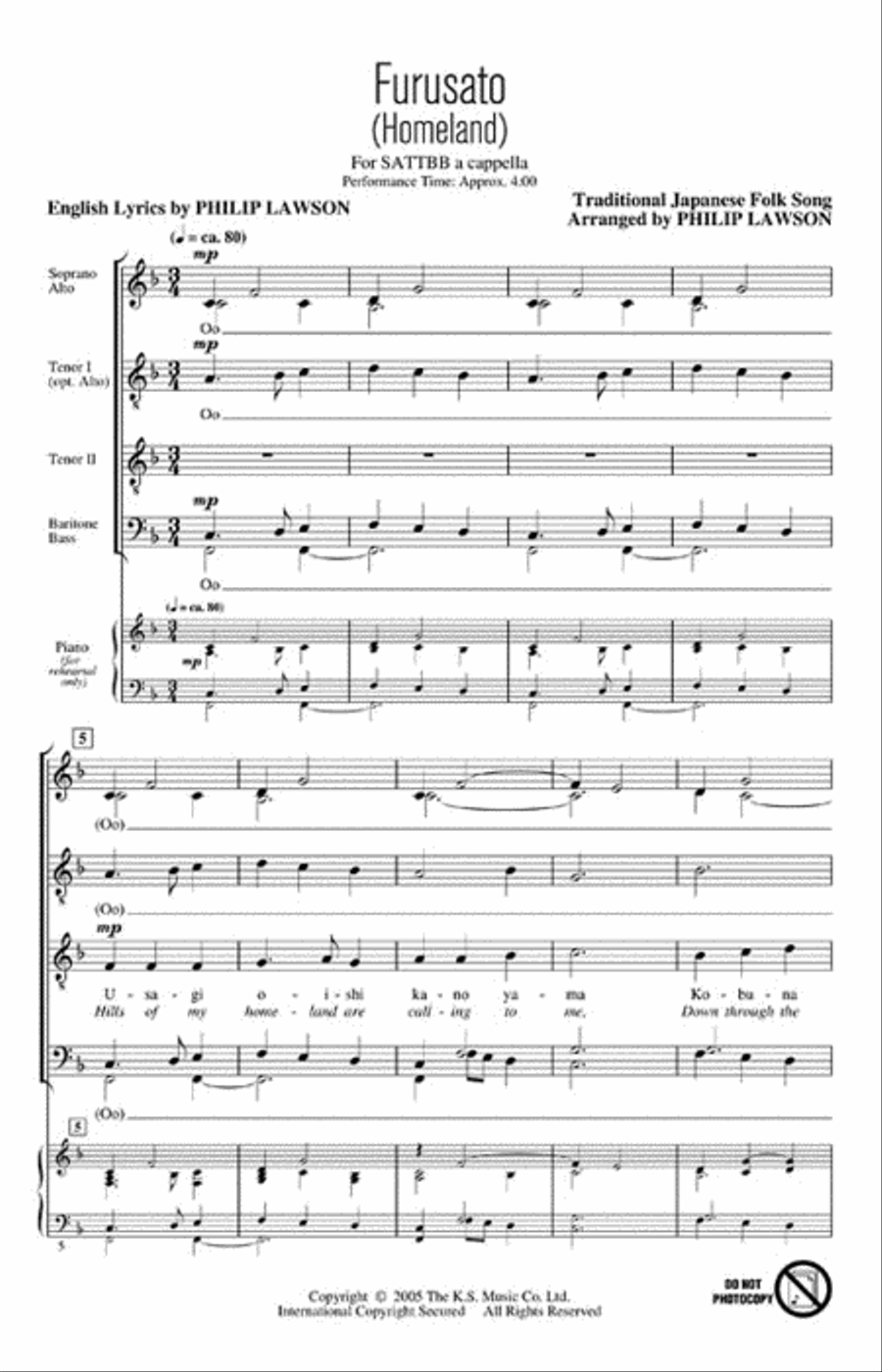 Furusato (Homeland) Furusato (Homeland) A Cappella scores gallery preview page 2